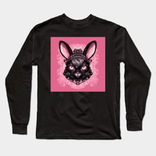 Luxury Black  Rabbit Long Sleeve T-Shirt